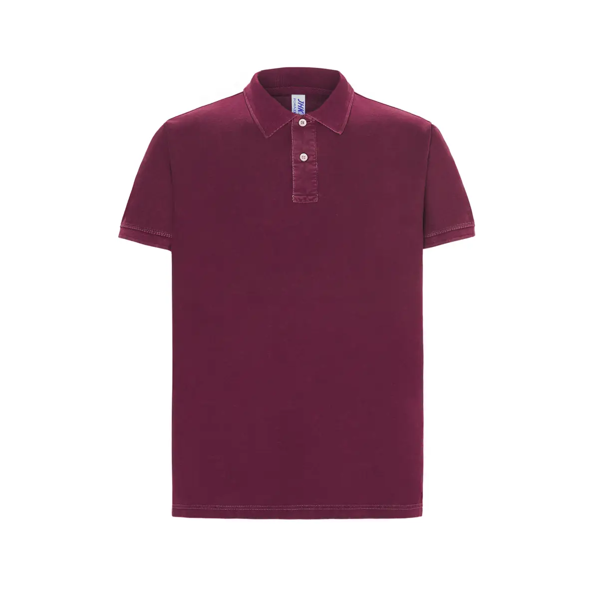 Polo piqué hombre manga corta JHK PORA210 32 Polo JHK PORA210 en burdeos lavado, vista frontal