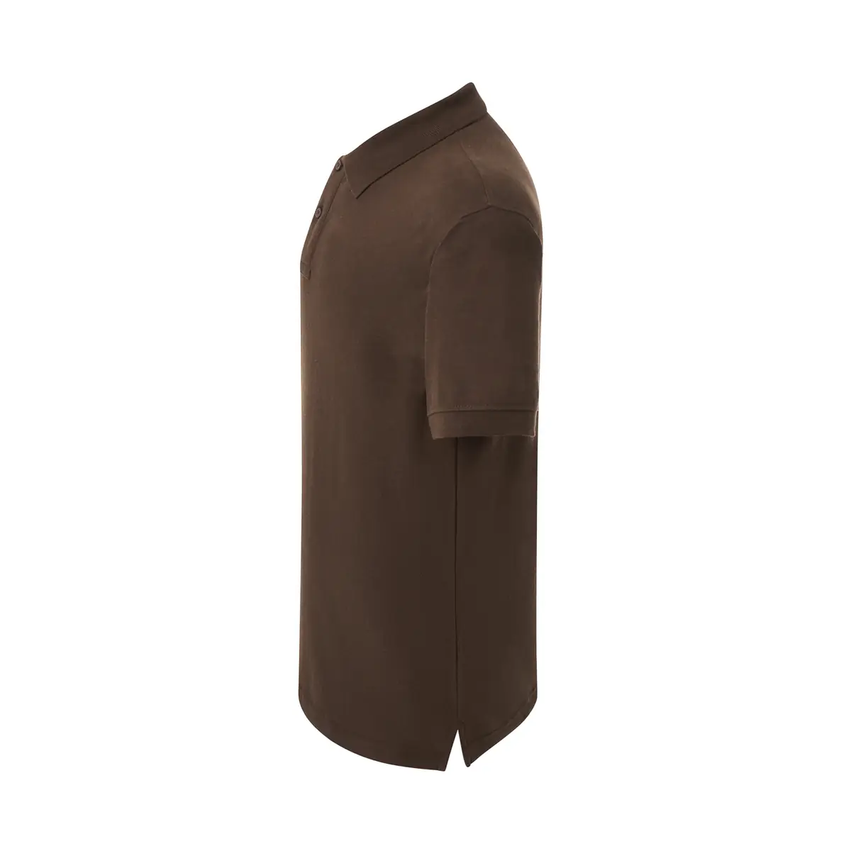 Polo piqué hombre manga corta JHK PORA210 39 Polo JHK PORA210 en chocolate, vista lateral