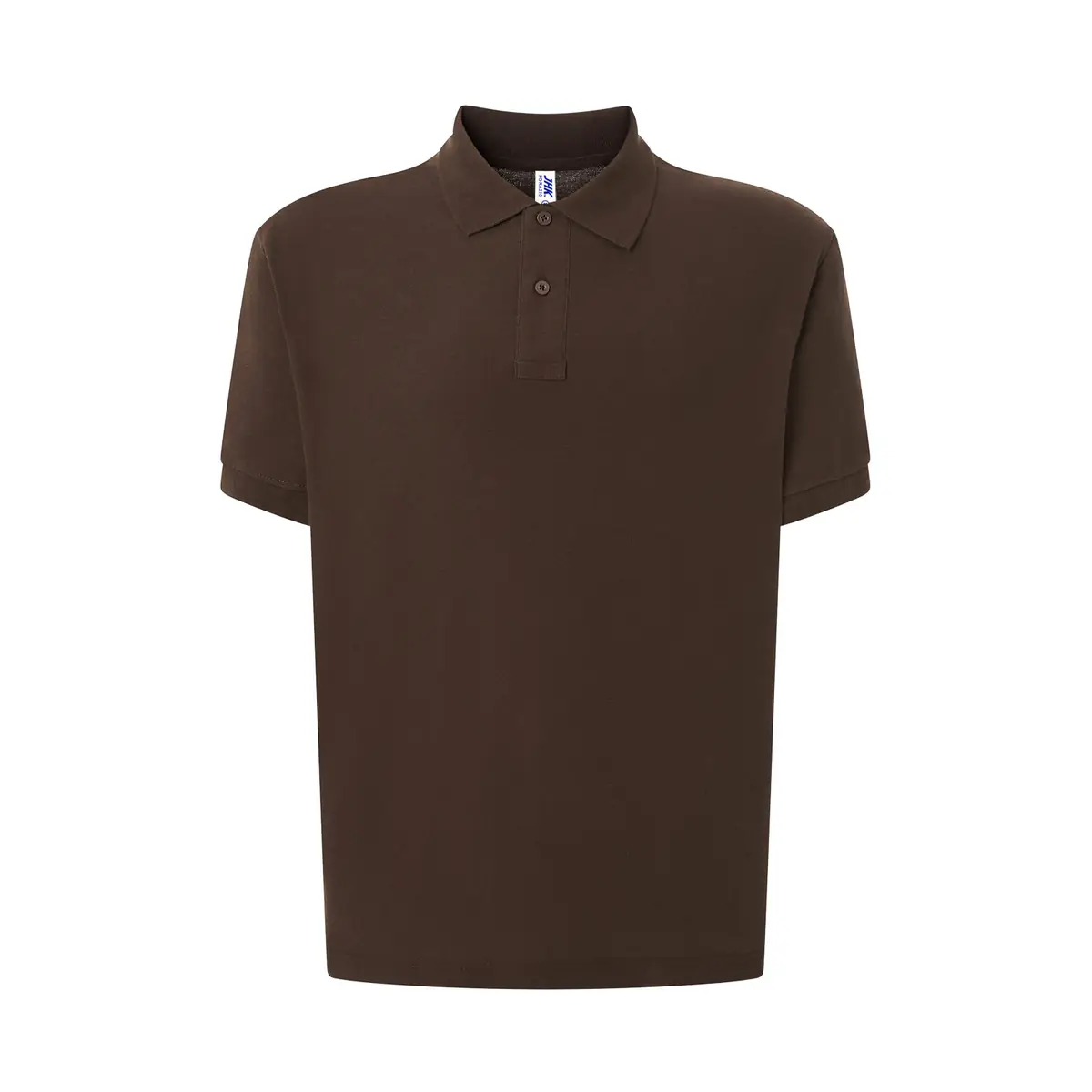 Polo piqué hombre manga corta JHK PORA210 38 Polo JHK PORA210 en chocolate, vista frontal