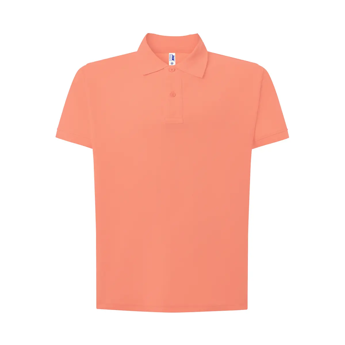 Polo piqué hombre manga corta JHK PORA210 41 Polo JHK PORA210 en coral, vista frontal