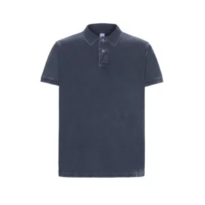 Polo JHK PORA210 en azul oscuro lavado, vista frontal