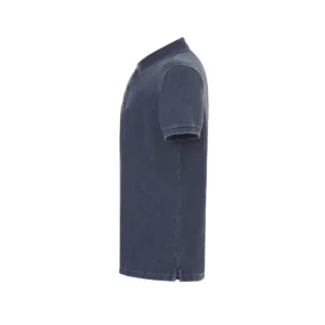 Polo JHK PORA210 en azul oscuro lavado, vista lateral