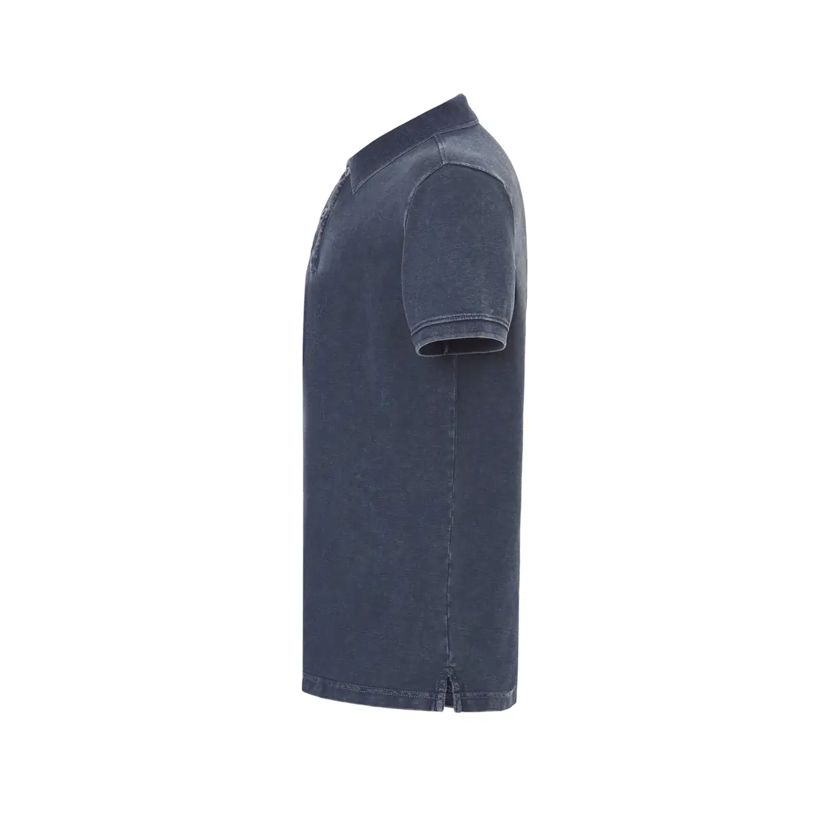Polo piqué hombre manga corta JHK PORA210 45 Polo JHK PORA210 en azul oscuro lavado, vista lateral