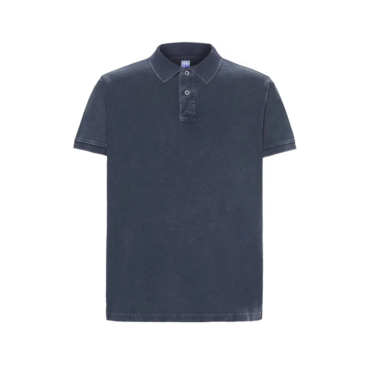 Polo piqué hombre manga corta JHK PORA210 44 Polo JHK PORA210 en azul oscuro lavado, vista frontal