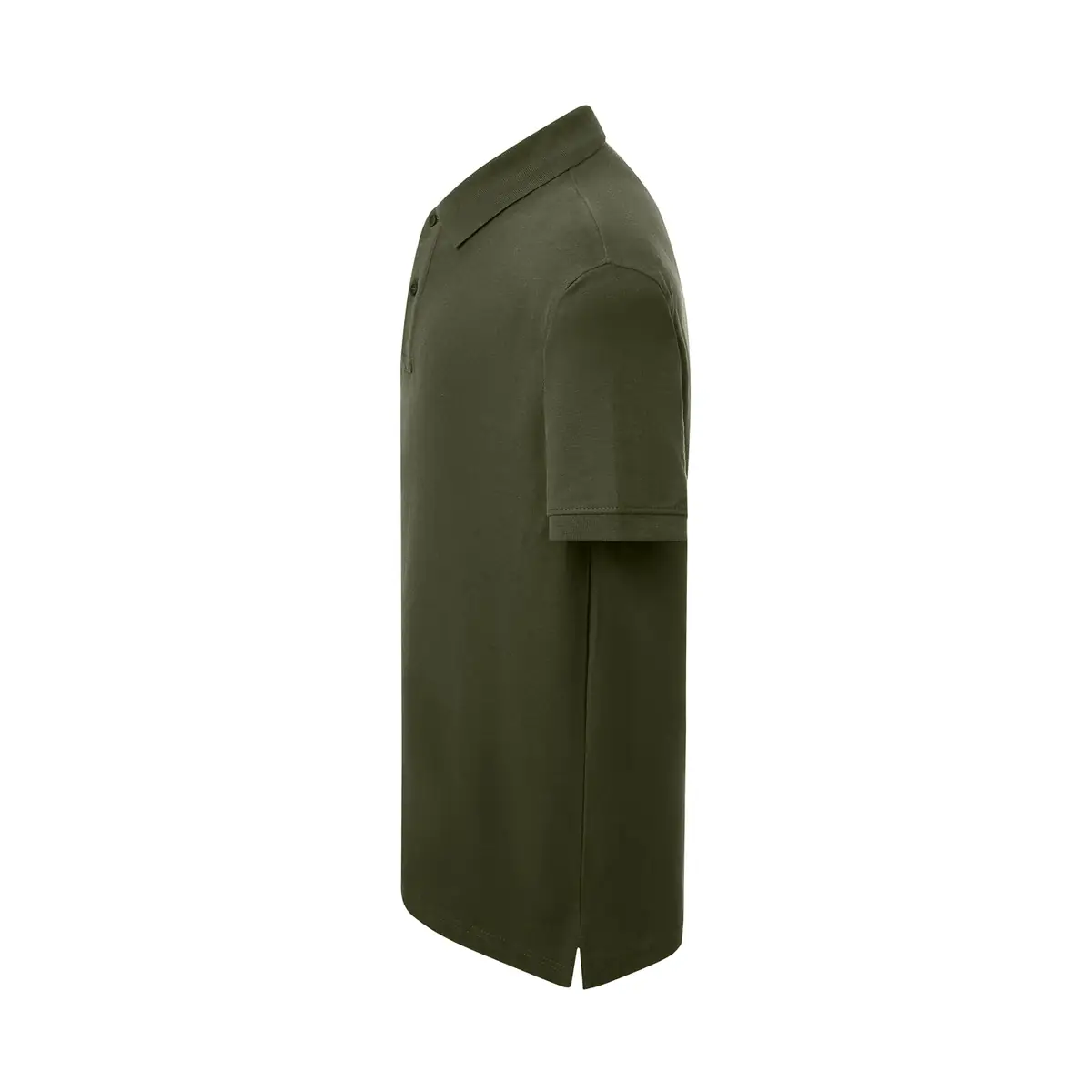 Polo piqué hombre manga corta JHK PORA210 54 Polo JHK PORA210 en verde bosque, vista lateral