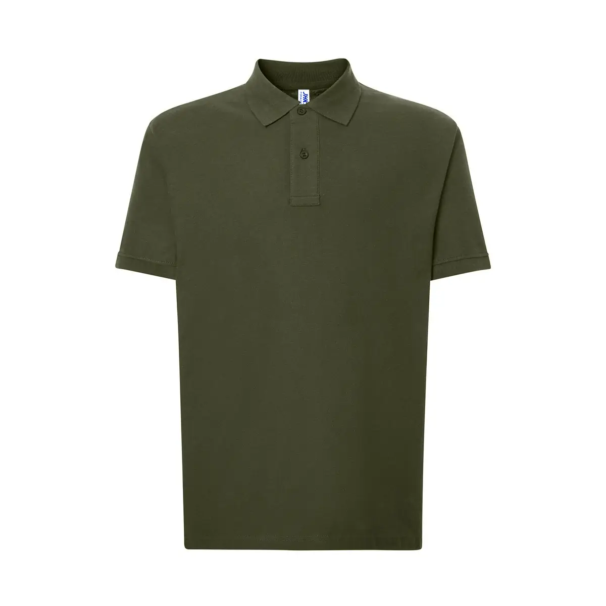 Polo piqué hombre manga corta JHK PORA210 53 Polo JHK PORA210 en verde bosque, vista frontal