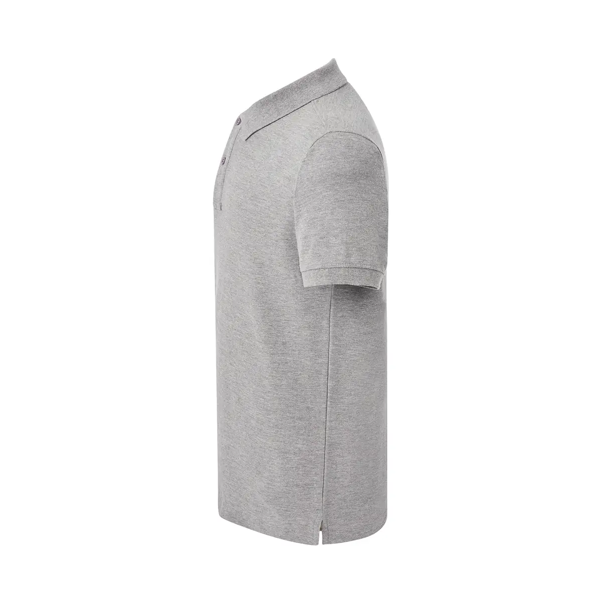 Polo piqué hombre manga corta JHK PORA210 63 Polo JHK PORA210 en gris vigoré, vista lateral