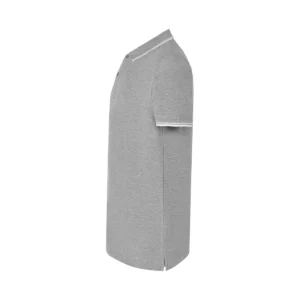 Polo JHK PORA210 en gris vigoré y blanco, vista lateral