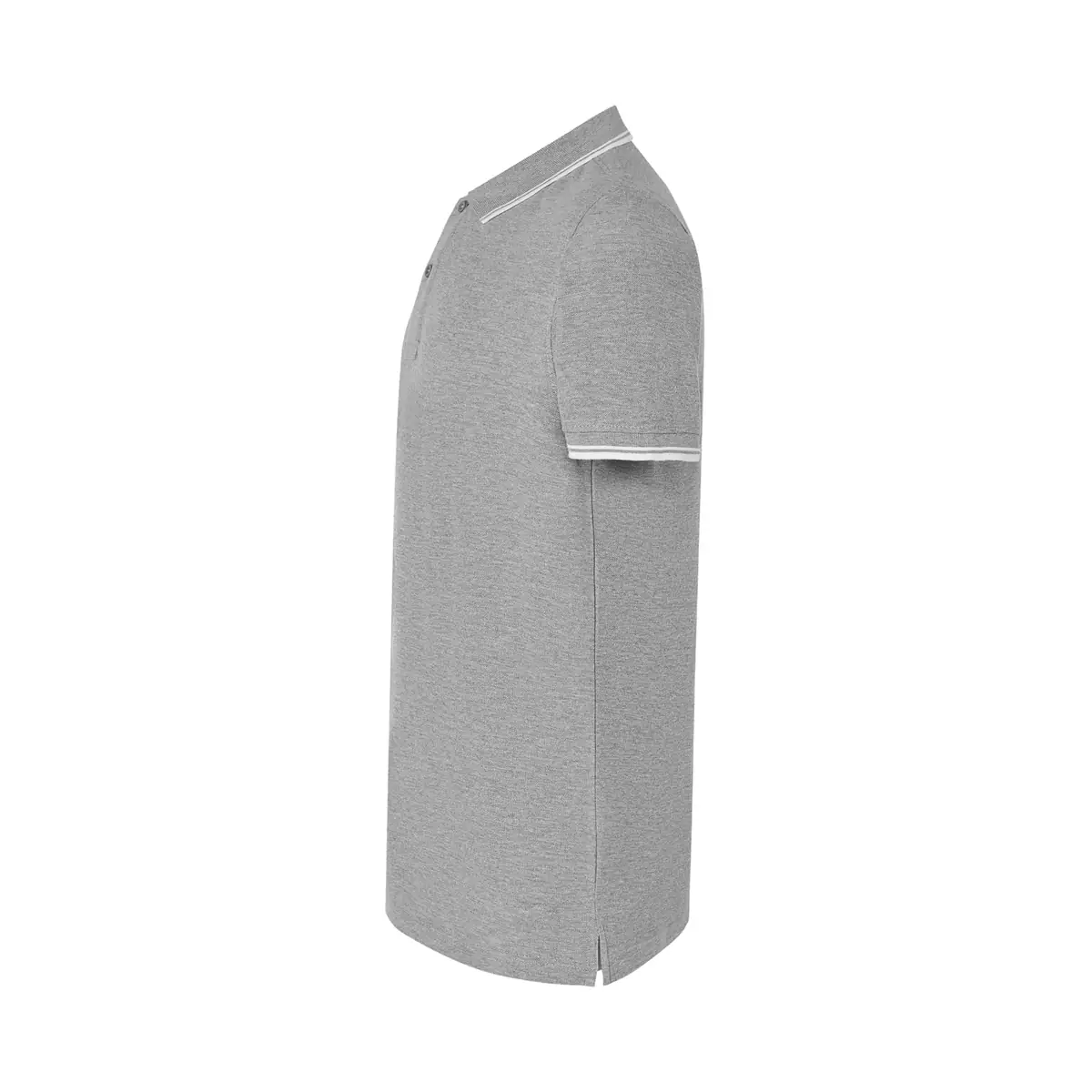 Polo piqué hombre manga corta JHK PORA210 66 Polo JHK PORA210 en gris vigoré y blanco, vista lateral