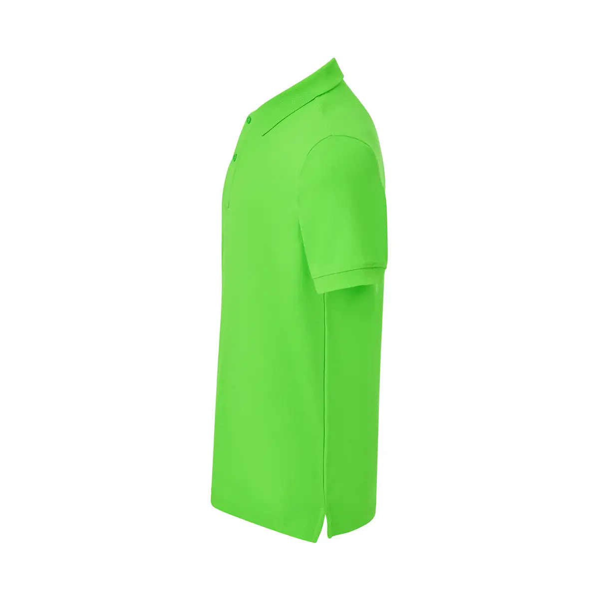 Polo piqué hombre manga corta JHK PORA210 75 Polo JHK PORA210 en verde lima, vista lateral