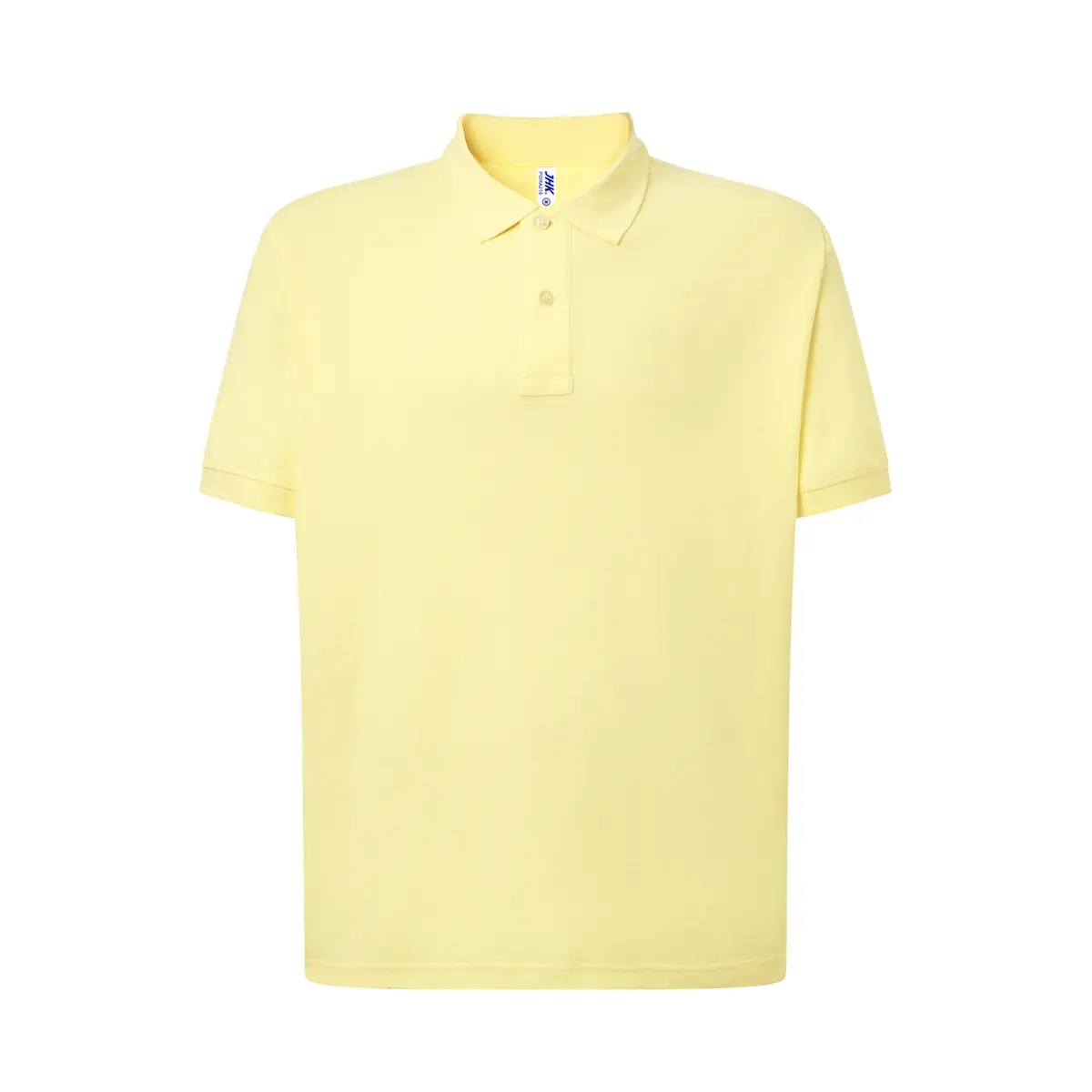 Polo piqué hombre manga corta JHK PORA210 80 Polo JHK PORA210 en amarillo claro, vista frontal