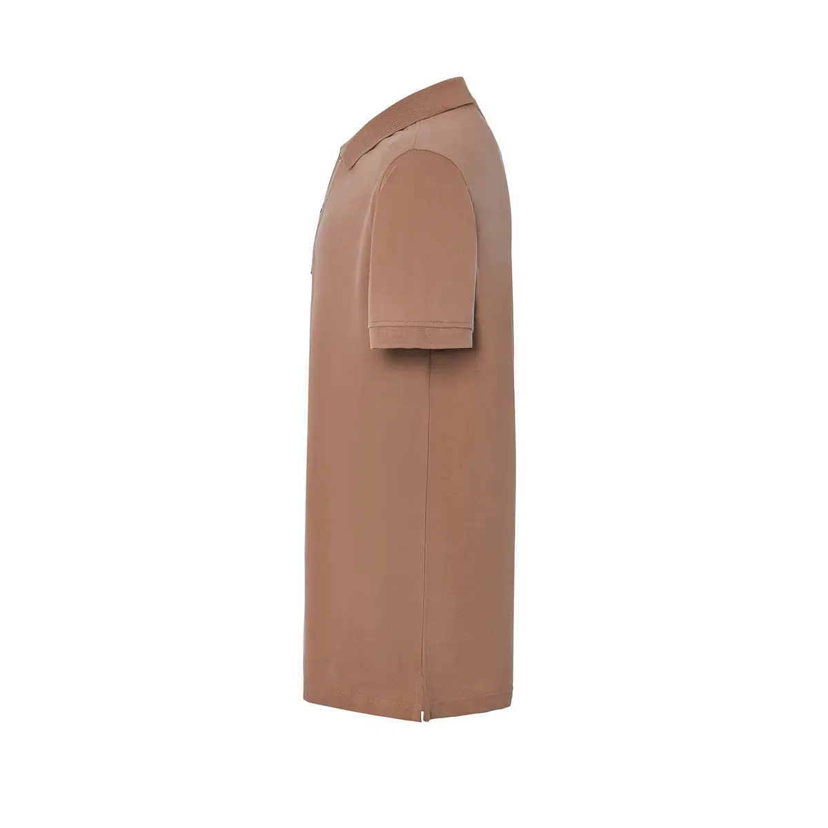 Polo piqué hombre manga corta JHK PORA210 87 Polo JHK PORA210 en mocha mousse, vista lateral