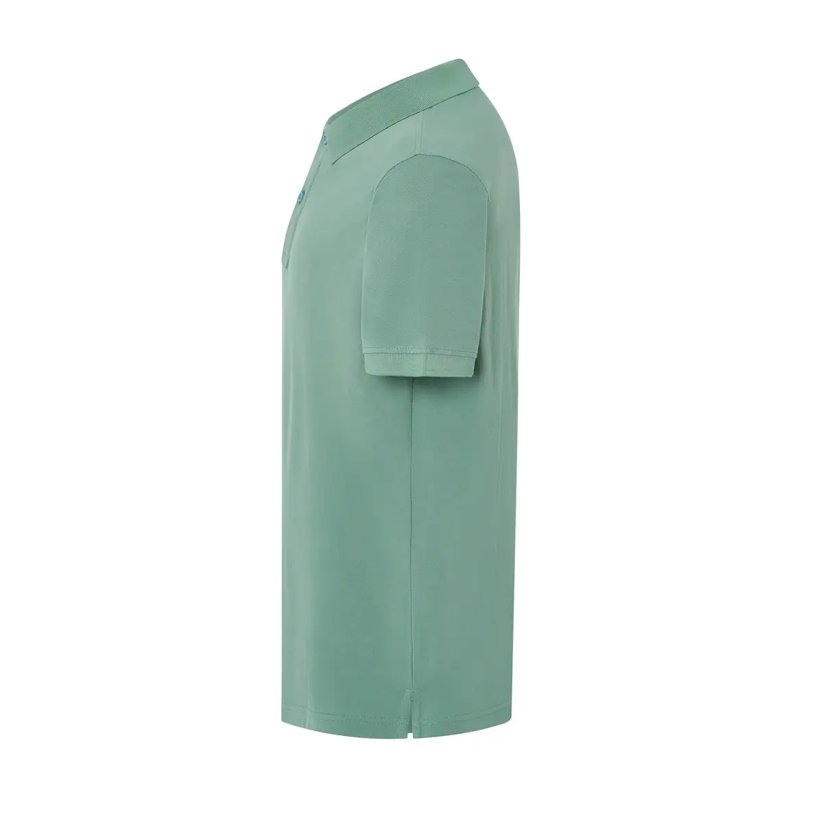 Polo piqué hombre manga corta JHK PORA210 90 Polo JHK PORA210 en verde musgo, vista lateral
