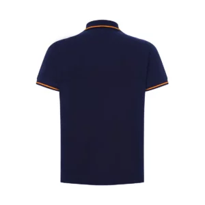 Polo JHK PORA210 en azul marino con la bandera española, vista trasera