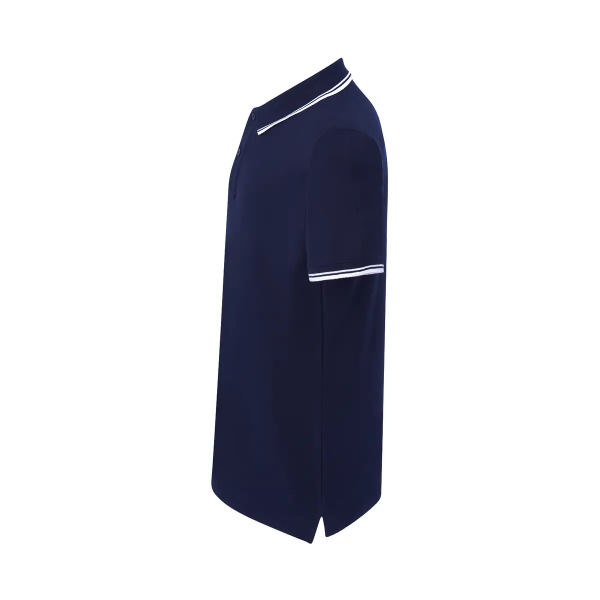 Polo piqué hombre manga corta JHK PORA210 102 Polo JHK PORA210 en azul marino y blanco, vista lateral