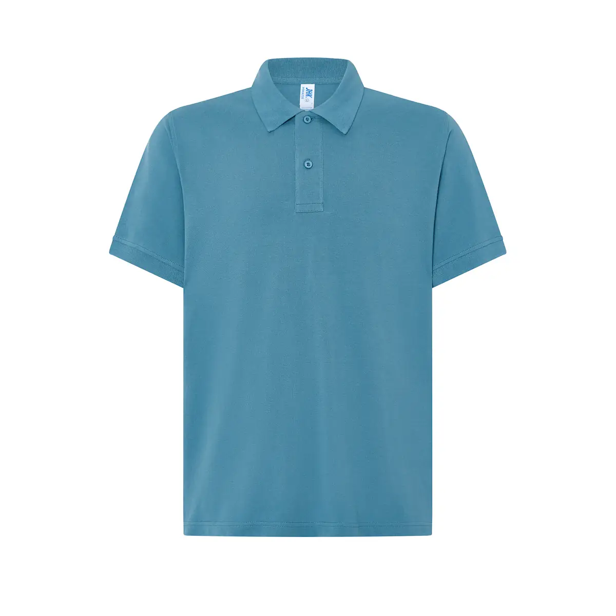 Polo piqué hombre manga corta JHK PORA210 116 Polo JHK PORA210 en azul petróleo, vista frontal