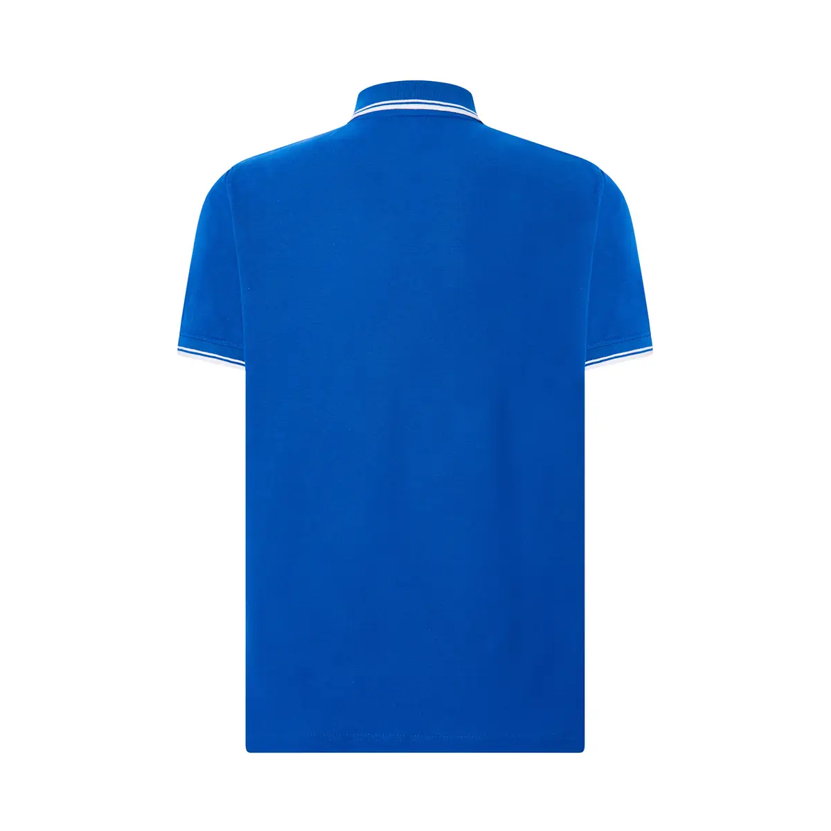 Polo piqué hombre manga corta JHK PORA210 139 Polo JHK PORA210 en azul royal y blanco, vista trasera