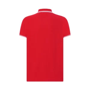 Polo JHK PORA210 en rojo y blanco, vista trasera
