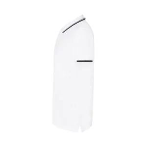 Polo JHK PORA210 en blanco y negro, vista lateral