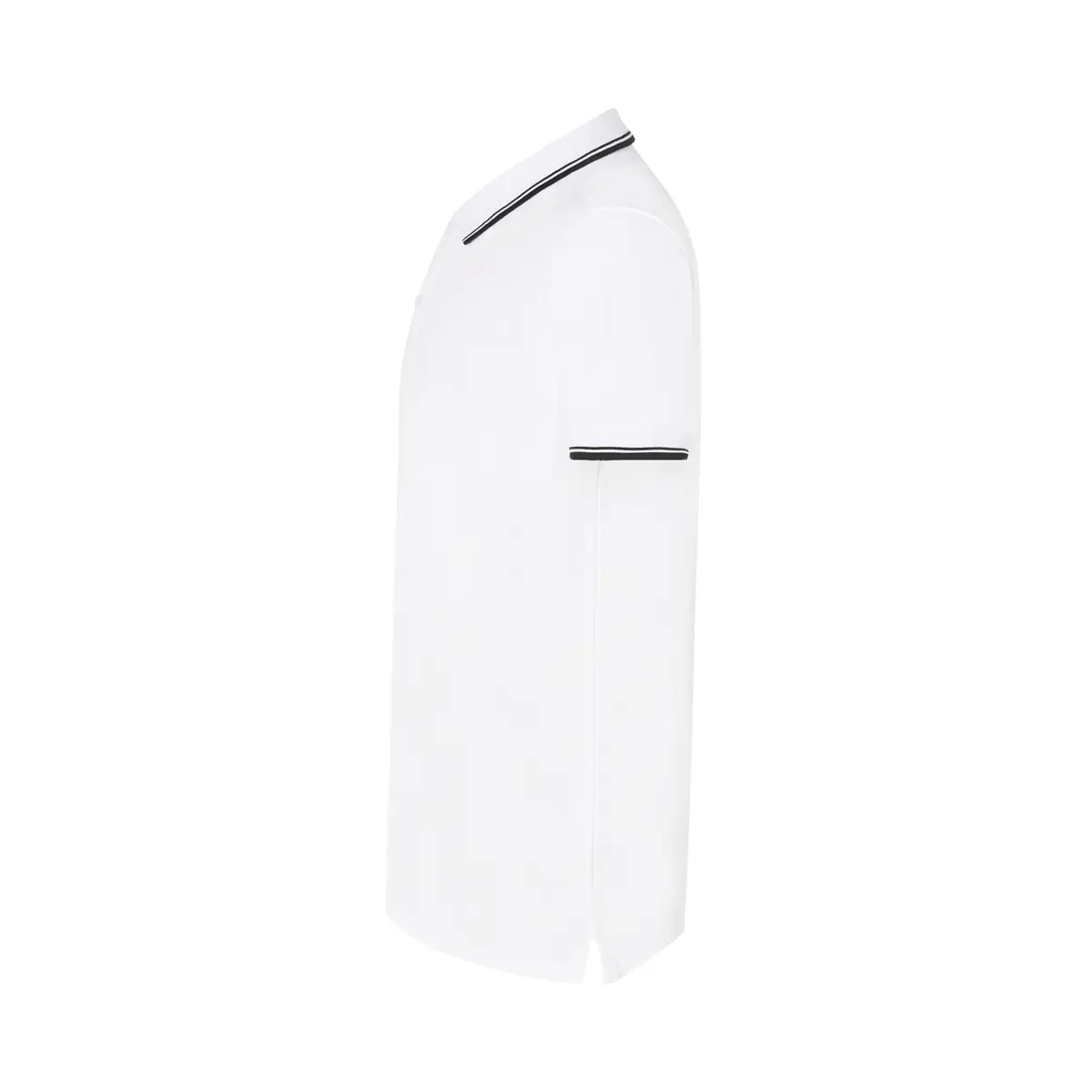 Polo piqué hombre manga corta JHK PORA210 168 Polo JHK PORA210 en blanco y negro, vista lateral