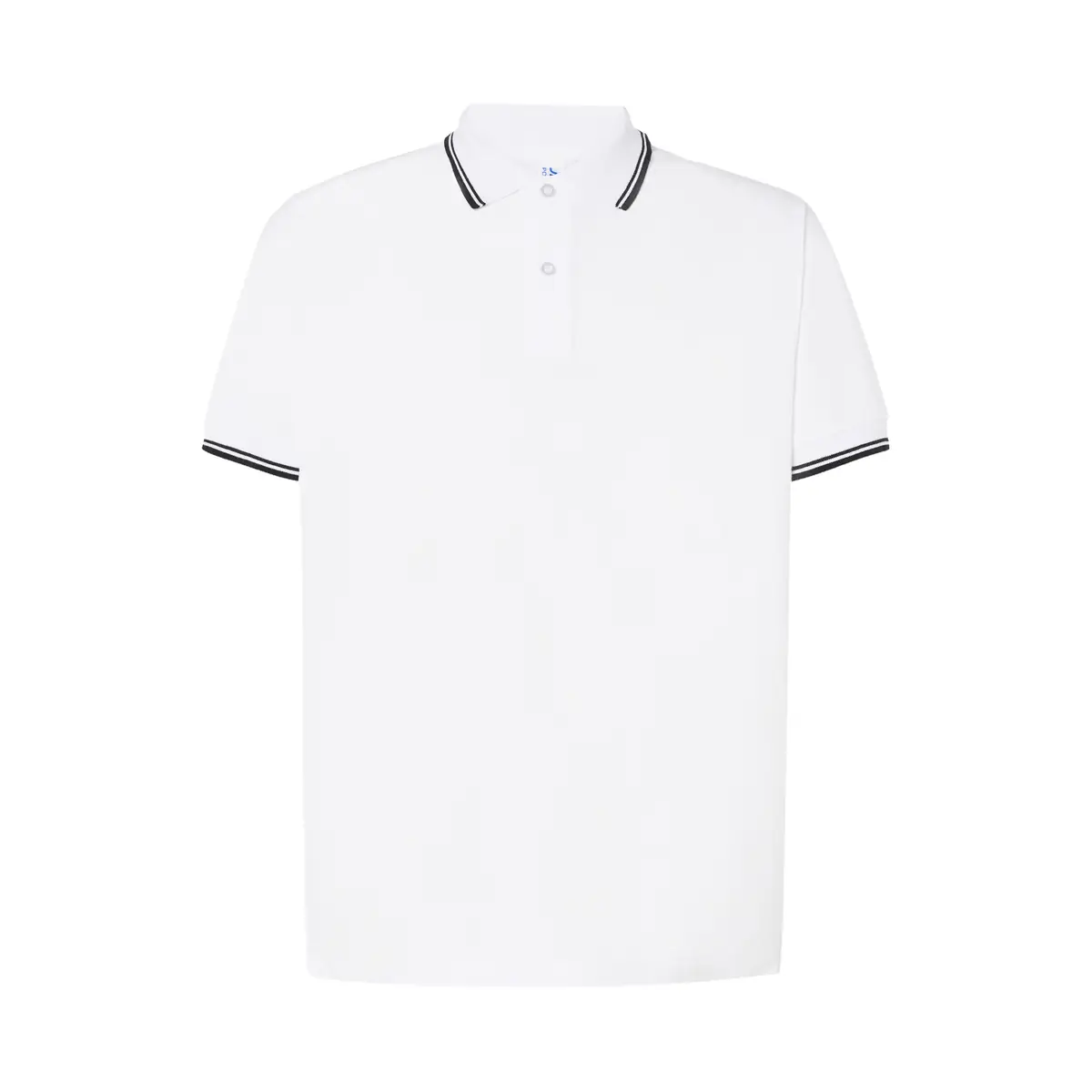 Polo piqué hombre manga corta JHK PORA210 167 Polo JHK PORA210 en blanco y negro, vista frontal