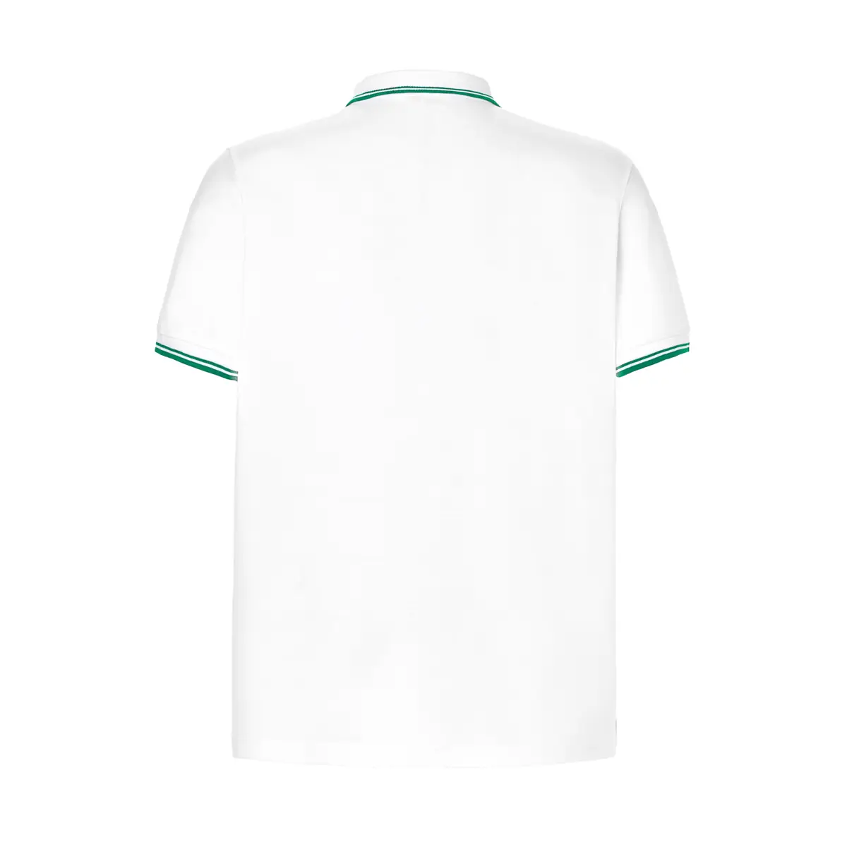 Polo piqué hombre manga corta JHK PORA210 172 Polo JHK PORA210 en blanco y verde kelly, vista trasera