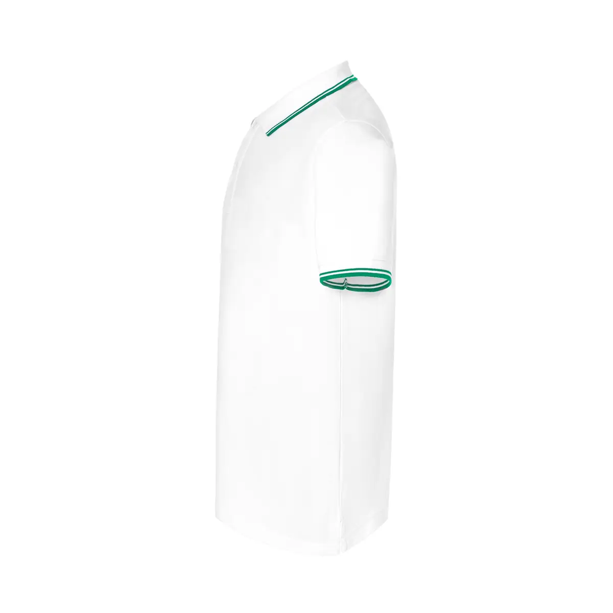 Polo piqué hombre manga corta JHK PORA210 171 Polo JHK PORA210 en blanco y verde kelly, vista lateral