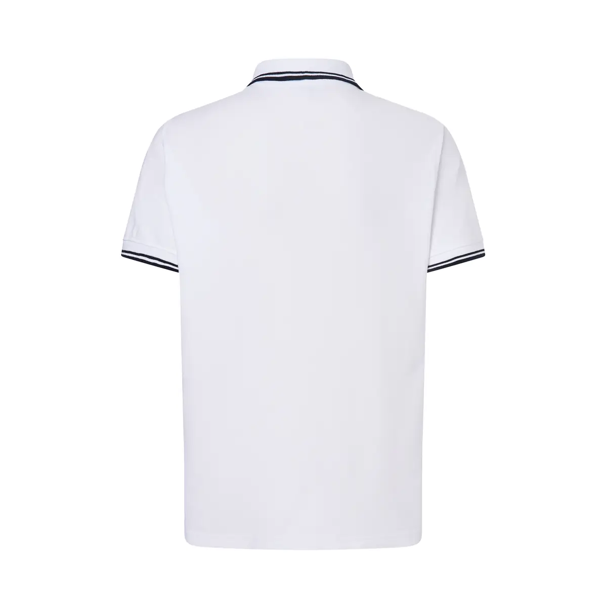 Polo piqué hombre manga corta JHK PORA210 175 Polo JHK PORA210 en blanco y azul marino, vista trasera