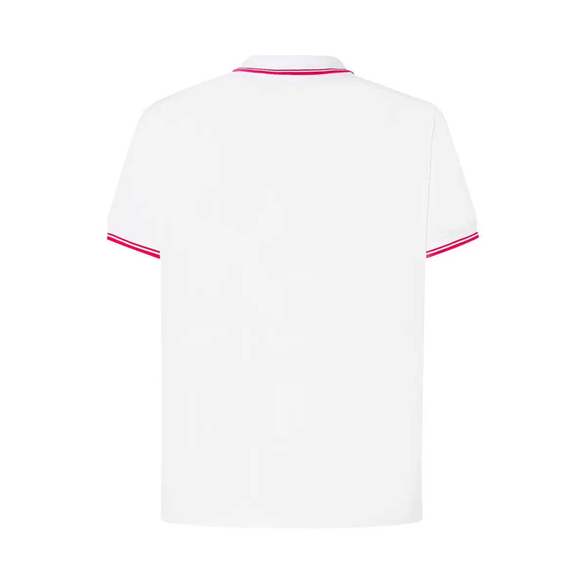 Polo piqué hombre manga corta JHK PORA210 178 Polo JHK PORA210 en blanco y rojo, vista trasera