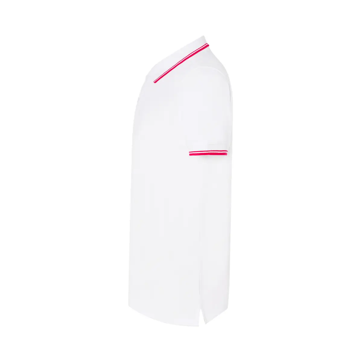 Polo piqué hombre manga corta JHK PORA210 177 Polo JHK PORA210 en blanco y rojo, vista lateral