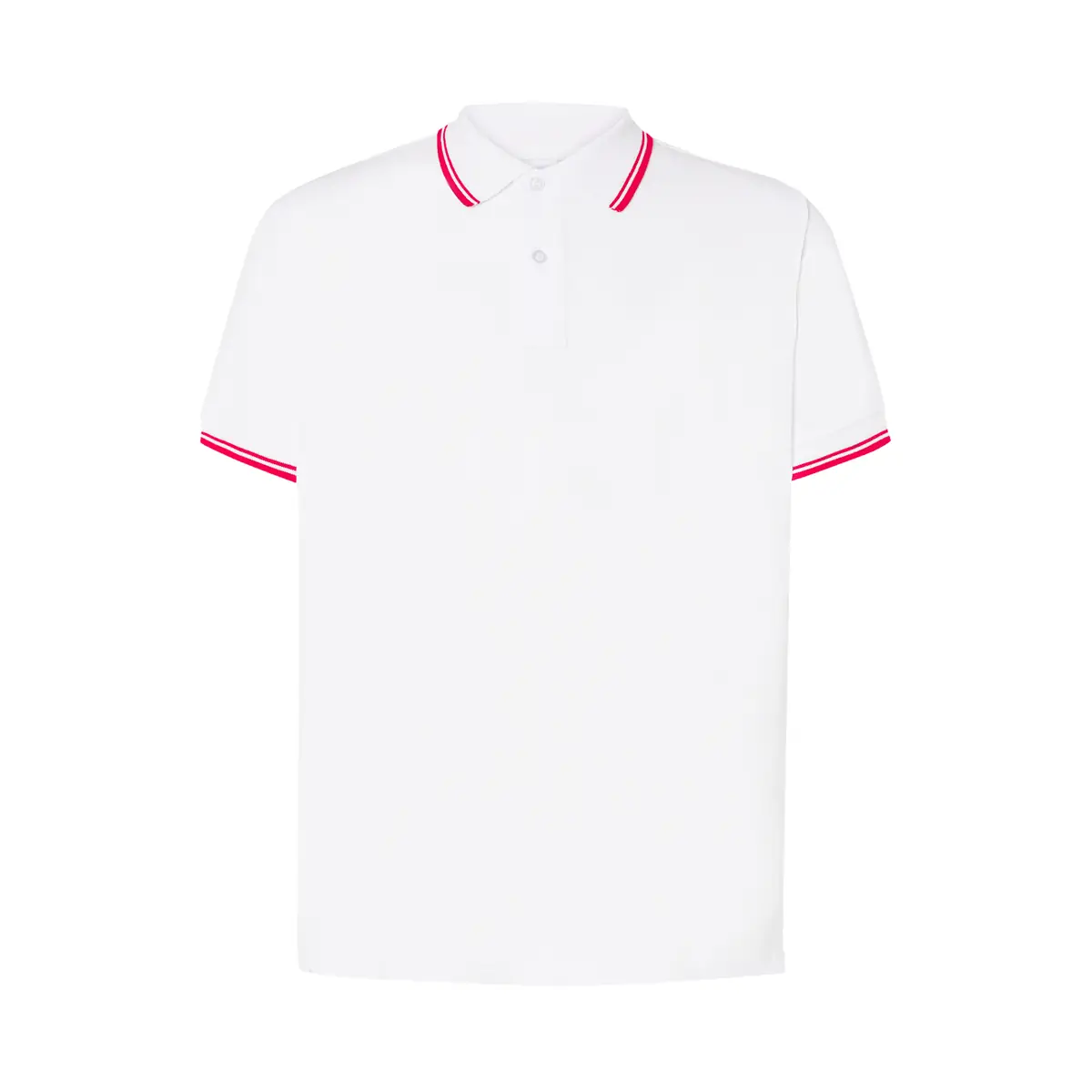 Polo piqué hombre manga corta JHK PORA210 176 Polo JHK PORA210 en blanco y rojo, vista frontal