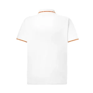 Polo JHK PORA210 en blanco con la bandera española, vista trasera