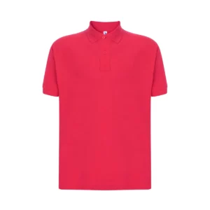 Polo JHK PORA210 en rojo cálido, vista frontal