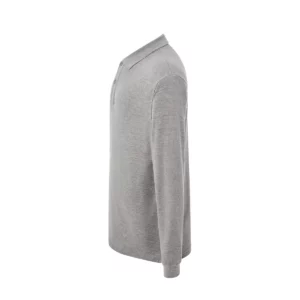 Polo JHK PORA210LKS en gris vigoré de manga larga, vista lateral