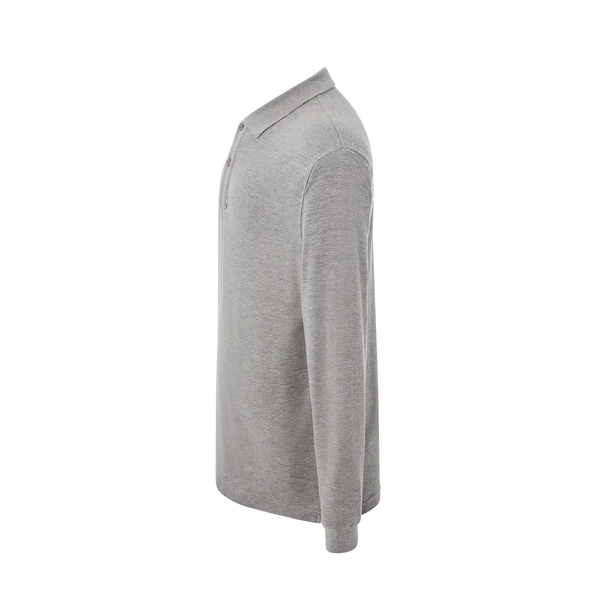 Polo manga larga tallas grandes JHK PORA210LKS 6 Polo JHK PORA210LKS en gris vigoré de manga larga, vista lateral