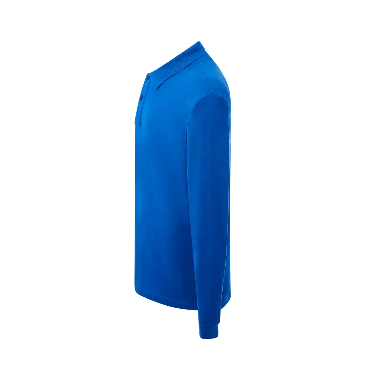 Polo manga larga tallas grandes JHK PORA210LKS 12 Polo JHK PORA210LKS en azul royal de manga larga, vista lateral