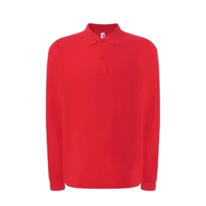 Polo JHK PORA210LKS en rojo de manga larga, vista frontal