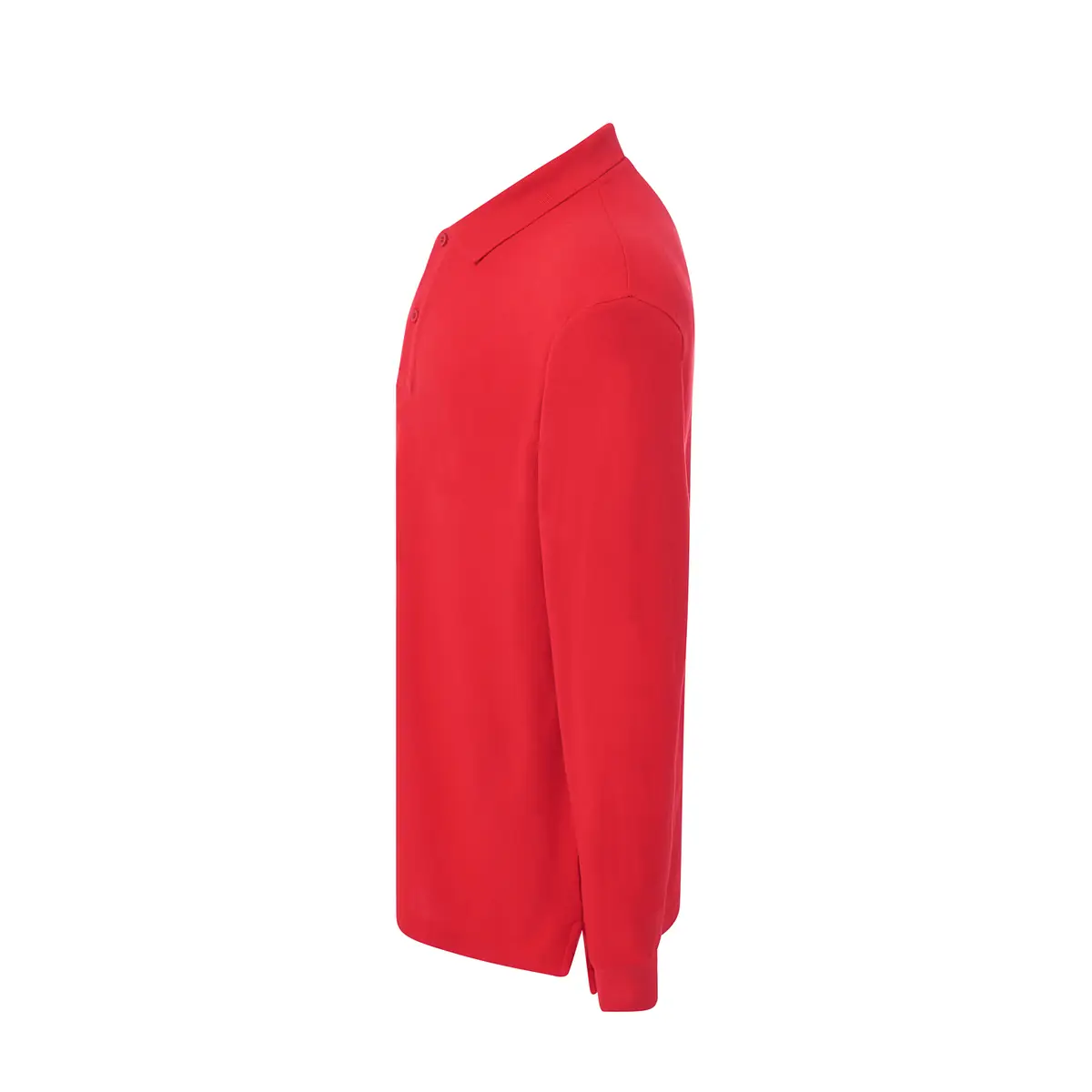 Polo manga larga tallas grandes JHK PORA210LKS 15 Polo JHK PORA210LKS en rojo de manga larga, vista lateral