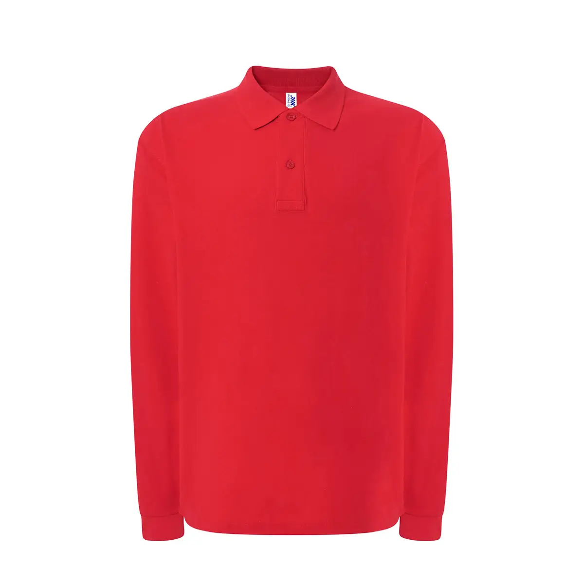 Polo manga larga tallas grandes JHK PORA210LKS 14 Polo JHK PORA210LKS en rojo de manga larga, vista frontal