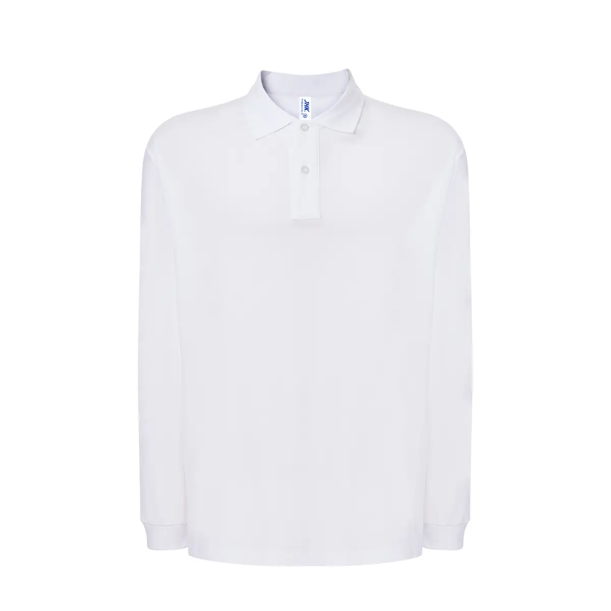 Polo manga larga tallas grandes JHK PORA210LKS 17 Polo JHK PORA210LKS en blanco de manga larga, vista frontal