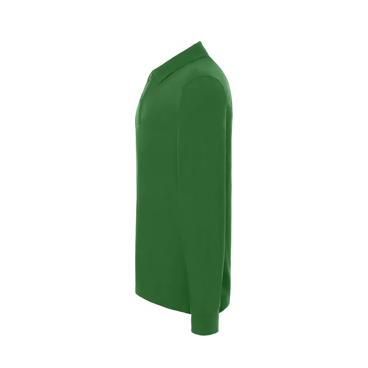 Polo piqué hombre manga larga JHK PORA210LS 3 Polo JHK PORA210LS en verde botella de manga larga, vista lateral