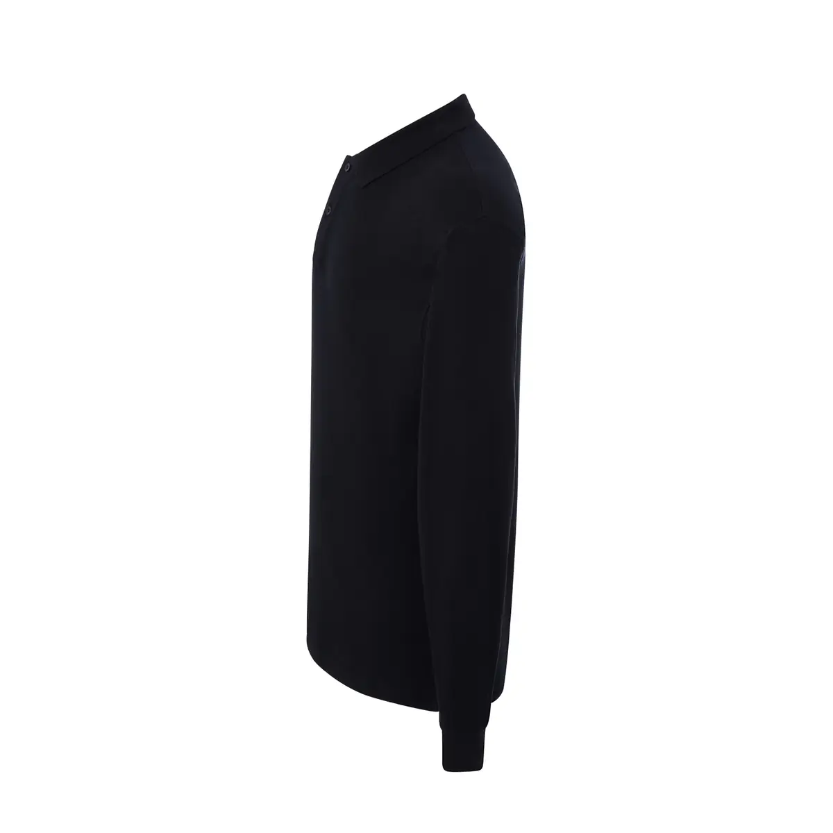 Polo piqué hombre manga larga JHK PORA210LS 6 Polo JHK PORA210LS en negro de manga larga, vista lateral
