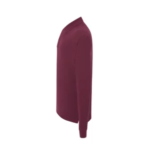 Polo JHK PORA210LS en burdeos de manga larga, vista lateral