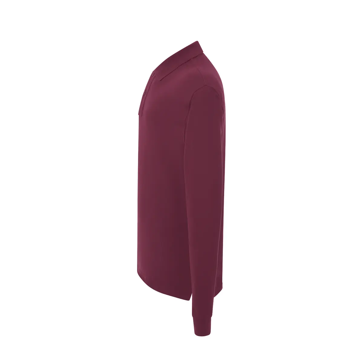 Polo piqué hombre manga larga JHK PORA210LS 9 Polo JHK PORA210LS en burdeos de manga larga, vista lateral