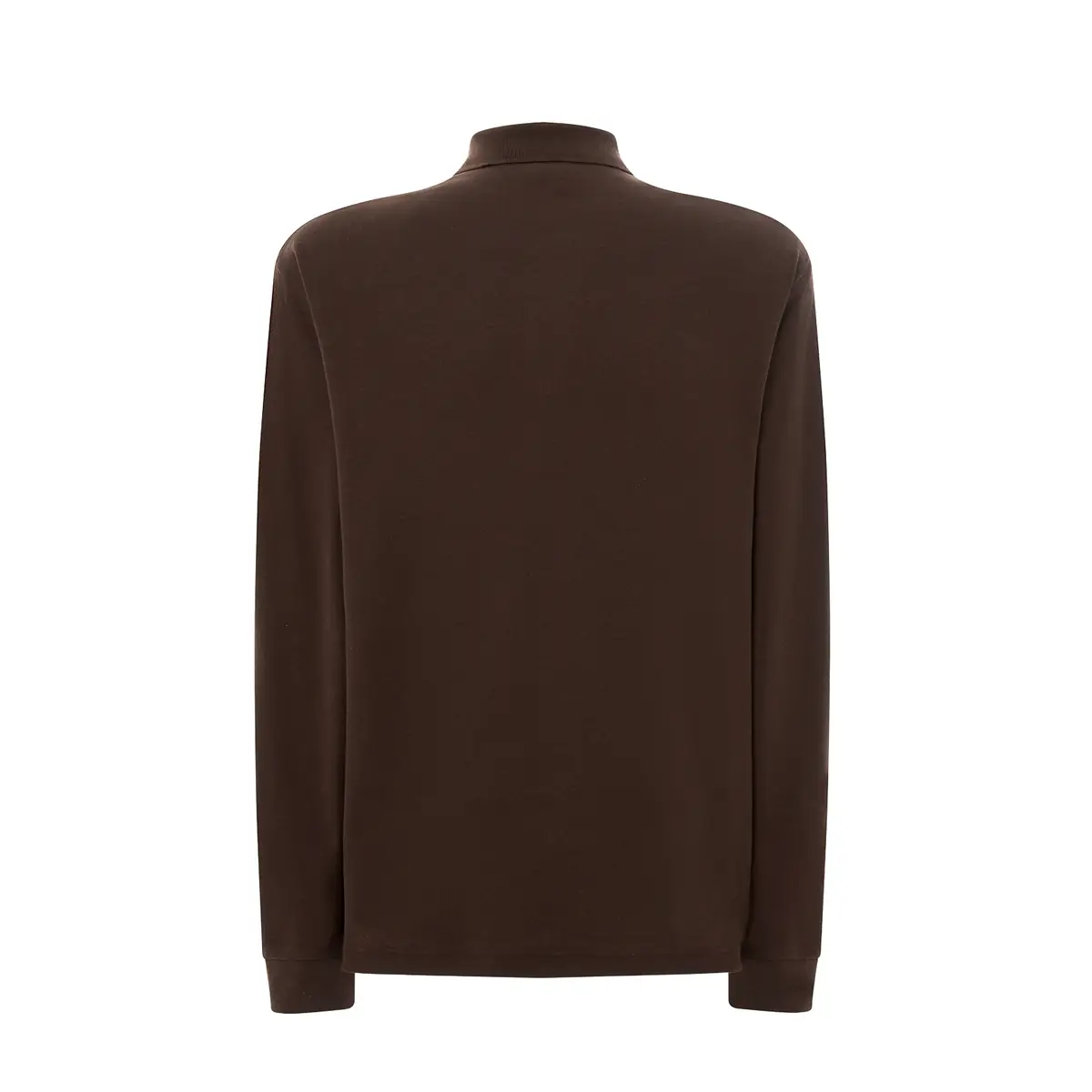Polo piqué hombre manga larga JHK PORA210LS 13 Polo JHK PORA210LS en chocolate de manga larga, vista trasera