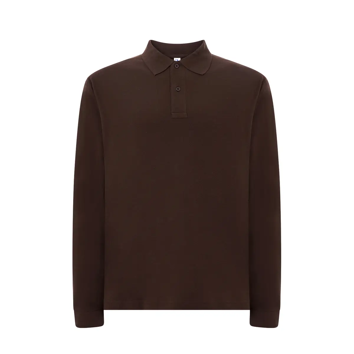Polo piqué hombre manga larga JHK PORA210LS 11 Polo JHK PORA210LS en chocolate de manga larga, vista frontal