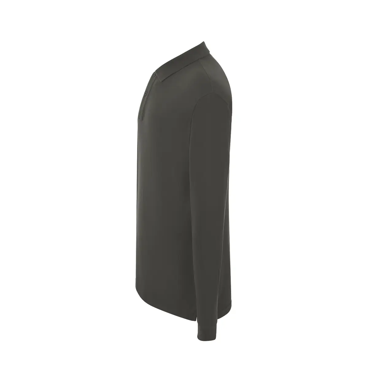 Polo piqué hombre manga larga JHK PORA210LS 15 Polo JHK PORA210LS en grafito de manga larga, vista lateral