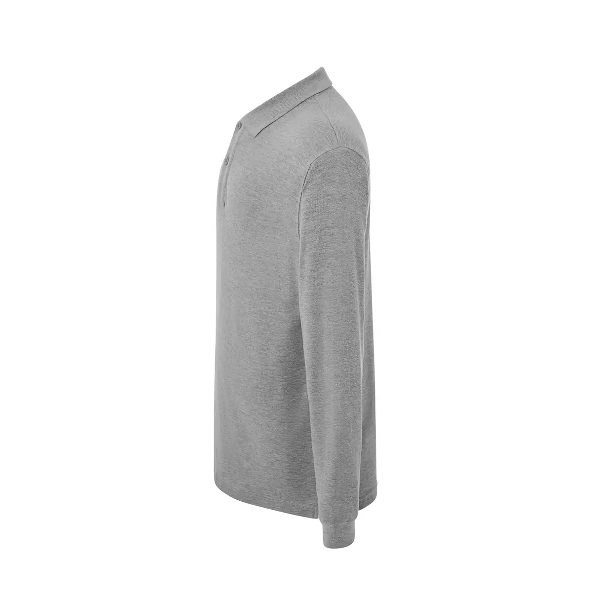 Polo piqué hombre manga larga JHK PORA210LS 18 Polo JHK PORA210LS en gris vigoré de manga larga, vista lateral