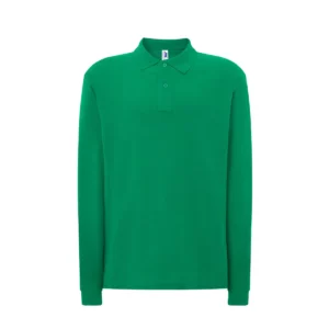 Polo JHK PORA210LS en verde kelly de manga larga, vista frontal
