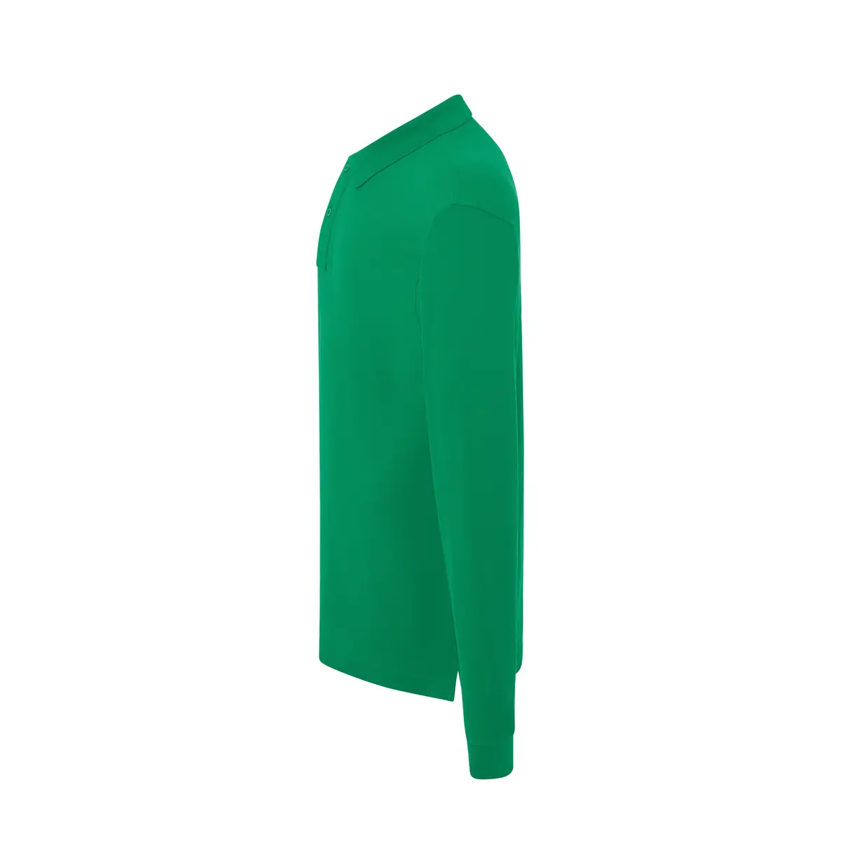 Polo piqué hombre manga larga JHK PORA210LS 21 Polo JHK PORA210LS en verde kelly de manga larga, vista lateral